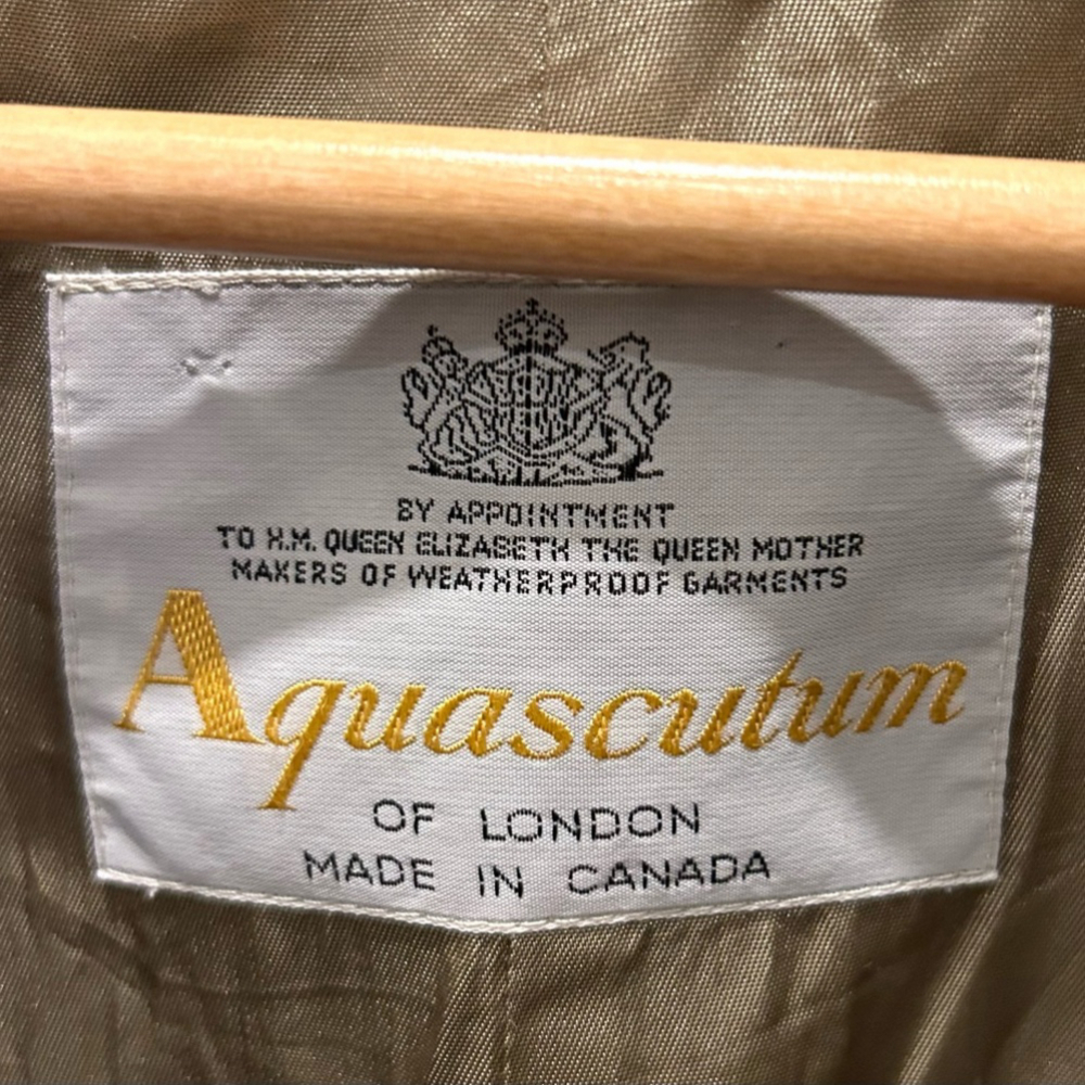 AQUASCUTUM khaki green trench coat in Sz 8 - Picture 8 of 9
